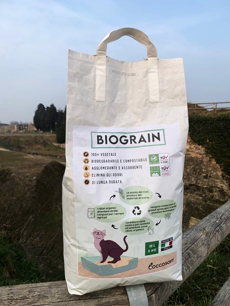 Biograin pacco Lettiera Naturale in tutolo di mais